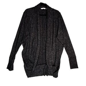 Athleta Cardigan Women's M  Open Front Gray Marled Long Sleeve Knit Sweater
